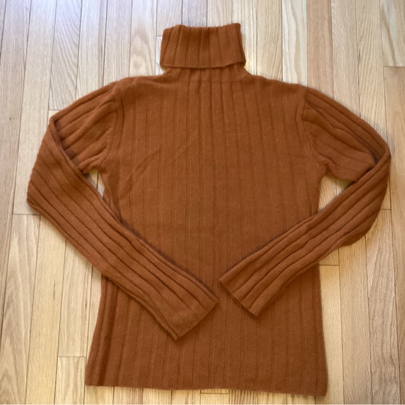 Lambs wool, angora, Turtleneck Sweater, burnt orange, large fitted, vintage - Picture 7 of 12
